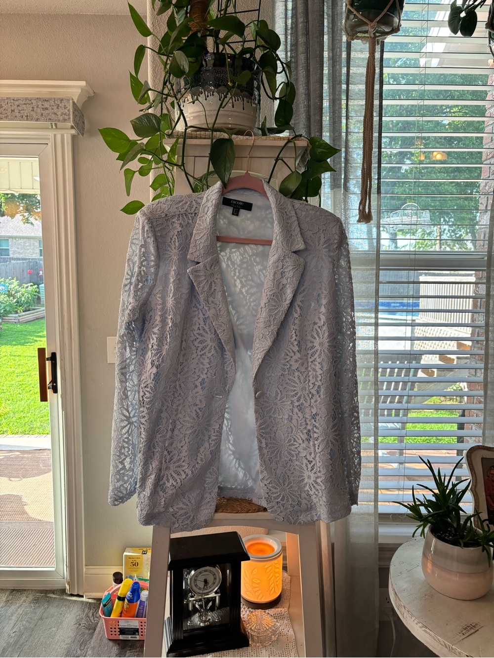 Nicole by Nicole Miller Light Lavender Lace Blazer